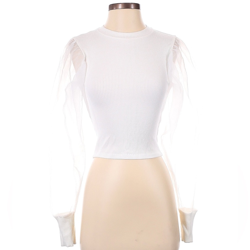 Zara white puff sleeve top